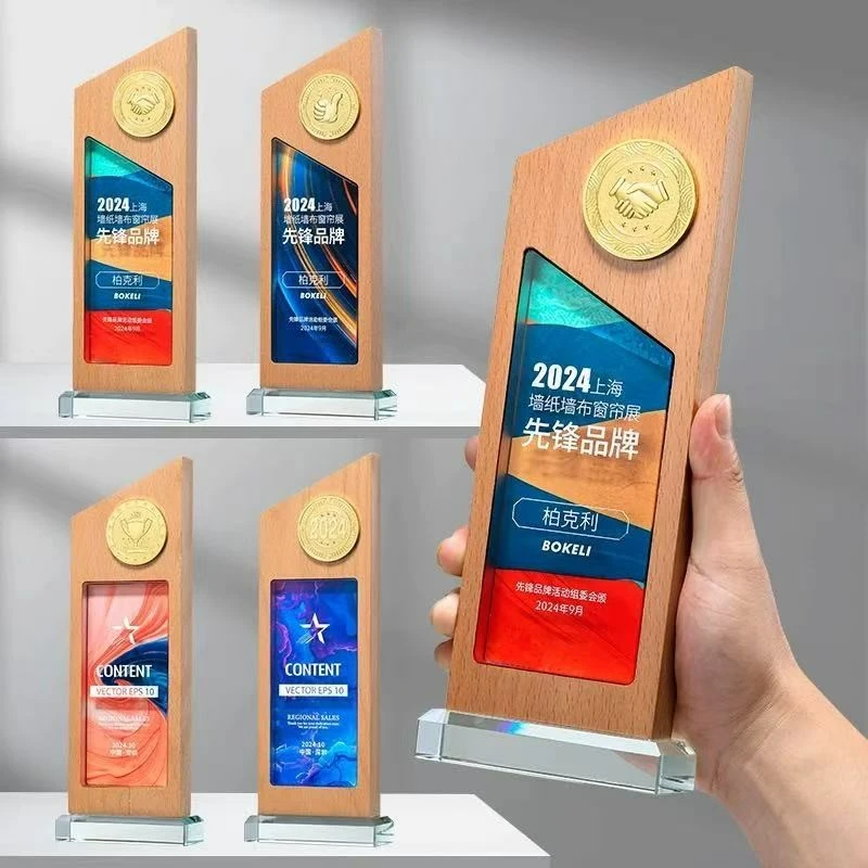 Wood Base Crystal Marathon Trophy best