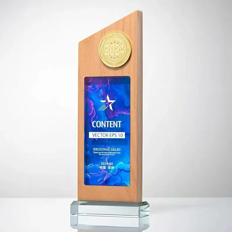 Wood Base Crystal Marathon Trophy suppliers